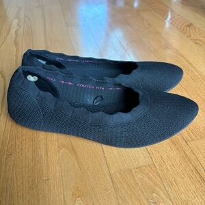 Womens Skechers Slip-on Shoes Cleo 2.0 Love Spell 158343 Black Stretch Fit Sz 9